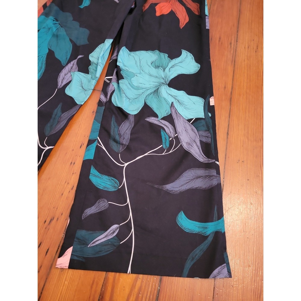 The Kit Leigh Trouser Leigh Upstate Florals Womens 6 High Waisted Wide Leg Black - Picture 7 of 14